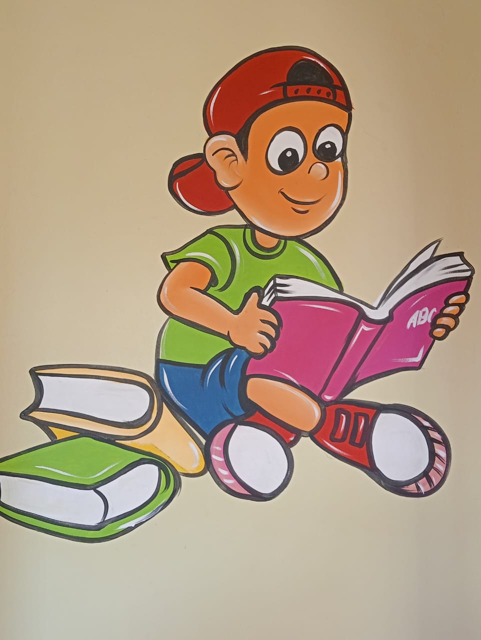 Child exploring materials